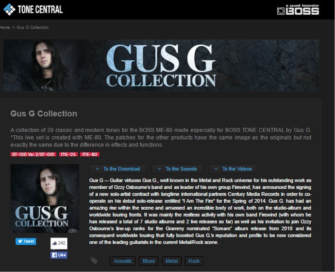 BOSS Tone Studio GUS G