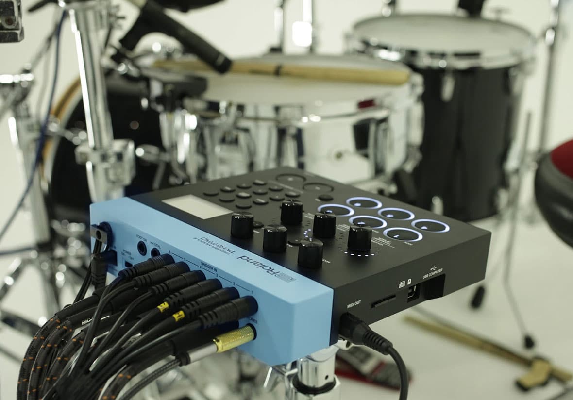 TM-6 PRO integrated into a hybrid drum kit